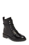 Allsaints Donita Combat Boot In Black Leather