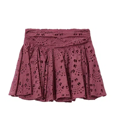 Allsaints Dotty Broderie Mini Skirt In Pink