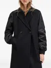 Allsaints Paulah Wool Blend Double Breasted Coat In Black