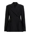 Allsaints Mimmie Zip Pocket Double Breasted Blazer In Black