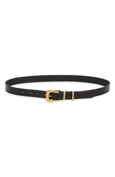 Allsaints Double Keeper Leather Belt In Black