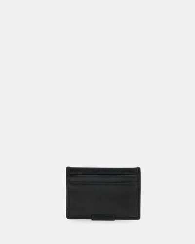 Allsaints Dove Leather Cardholder Wallet In Black