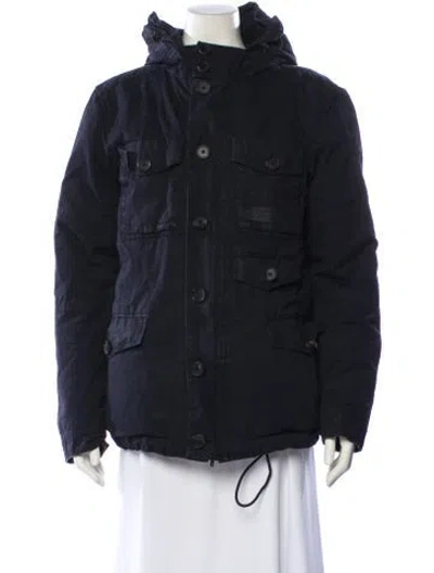Pre-owned Allsaints Down Coat In Blue