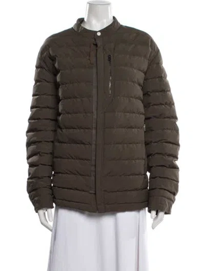 Pre-owned Allsaints Down Coat In Green
