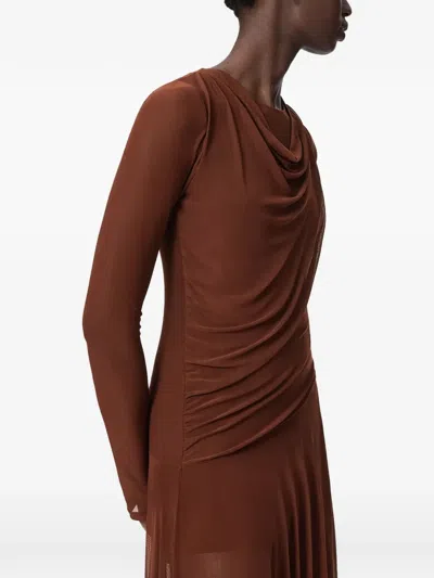 Allsaints Draped Asymmetric Dress In Pink