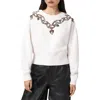Allsaints Drip Separo Locket Graphic Cotton Blend Sweatshirt In White