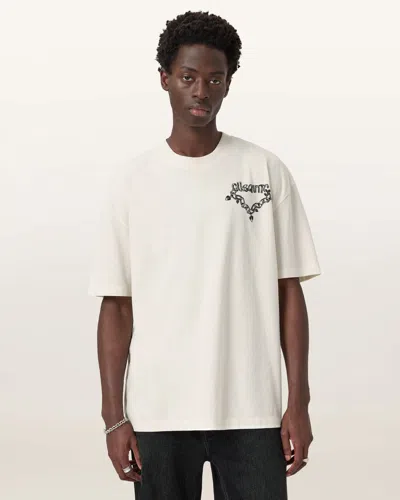 Allsaints Drip Short Sleeve Oversized T-shirt In White