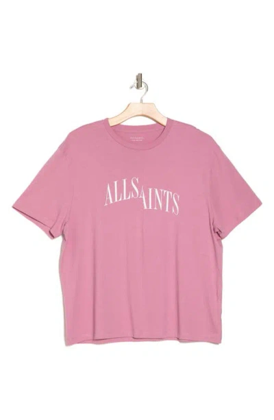 Allsaints Dropout Logo Graphic T-shirt In Faded Mauve Pink