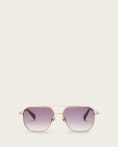 Allsaints Dune Navigator Sunglasses In Warm Brass
