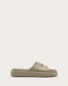 Allsaints Dune Slip On Logo Slides In Stone Grey