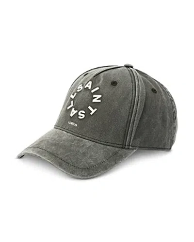 Allsaints Tierra Embroidered Logo Baseball Cap In Washed Black/white