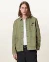 Allsaints Mens Military Green Eavis Patch-pocket Cotton Jacket In Military Green