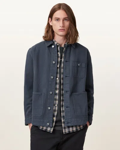 Allsaints Eavis Relaxed Fit Chore Jacket In Fountain Blue