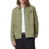 Allsaints Mens Military Green Eavis Patch-pocket Cotton Jacket In Military Green