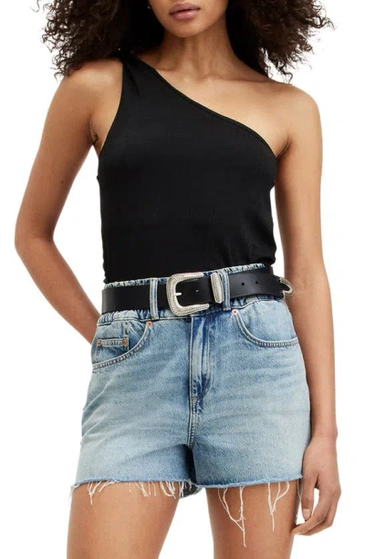 Allsaints Echo One-shoulder Top In Black