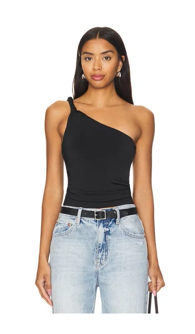 Allsaints Echo Slim Fit Asymmetric Top In Black