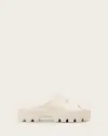 Allsaints Womens Chalk White Eclipse Embossed-branding Chunky Sliders In Chalk White