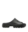 Allsaints Eclipse Logo-embossed Rubber Sliders In Black