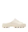 Allsaints Womens Chalk White Eclipse Embossed-branding Chunky Sliders In White