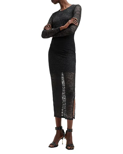 Allsaints Edana Lace Dress In Black Shimmer