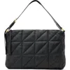 Allsaints Womens Black Edbury Quilted Leather Shoulder Bag In Black