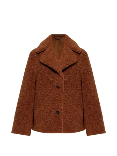 Allsaints Eddie Faux Shearling Jacket In Brown
