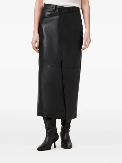 Allsaints Eden Leather Midi Skirt