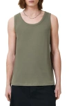 Allsaints Edwards Cotton Rib Tank In Green