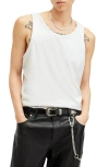 Allsaints Edwards Cotton Rib Tank In Optic White