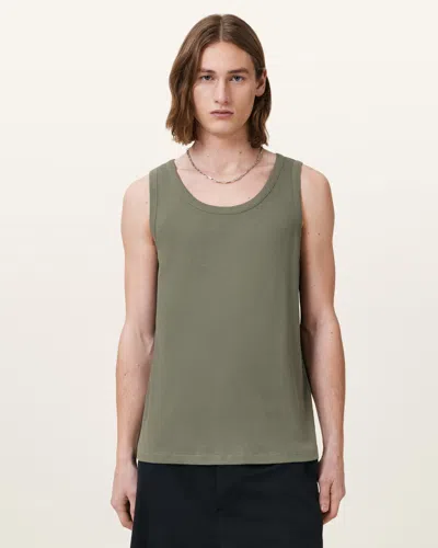 Allsaints Edwards Textured Vest In Eden Green