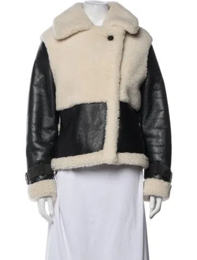 Pre-owned Allsaints Eel Skin Coat In Gold/metallic
