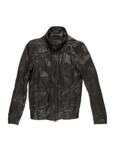 Pre-owned Allsaints Eel Skin Jacket In Gray