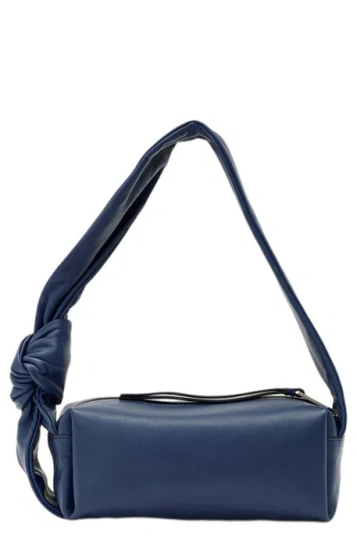 Allsaints Effie Knot Leather Shoulder Bag In Blue