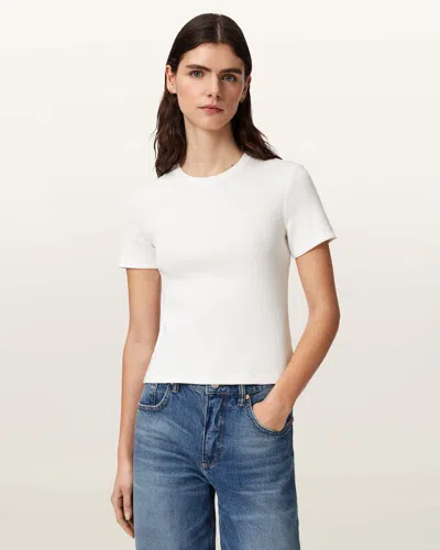 Allsaints Elena Slim Fit Crew Neck T-shirt In White