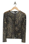 Allsaints Elia Long Sleeve Ruched Mesh Top In Multi