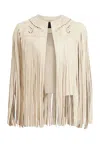 Allsaints Elias Astral Leather Tassel Gilet In White