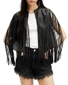 Allsaints Elias Astral Leather Tassel Gilet In Black