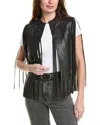 Allsaints Elias Astral Leather Vest In Black