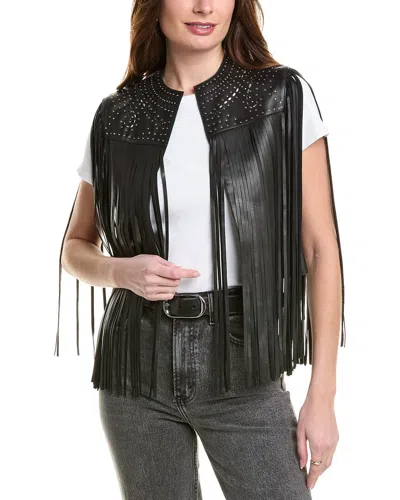 Allsaints Elias Astral Leather Vest In Black