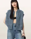 Allsaints Elias Knitted Gilet In Blue