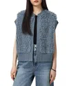 Allsaints Elias Knitted Gilet In Blue