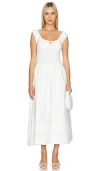 Allsaints Eliza Scoop Neck Slim Fit Maxi Dress In 粉笔白