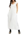 Allsaints Eliza Scoop Neck Slim Fit Maxi Dress In Chalk White