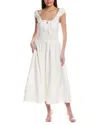 Allsaints Eliza Scoop Neck Slim Fit Maxi Dress In White