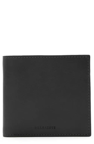 Allsaints Elkka Leather Bifold Wallet In Black
