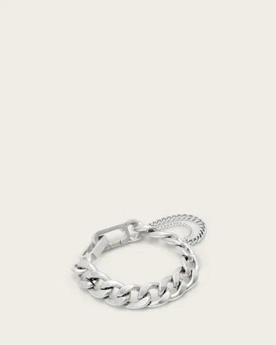 Allsaints Ella Hexagon Chain Bracelet In Warm Silver