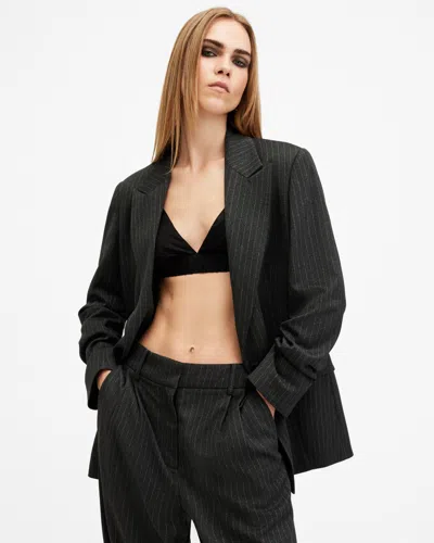 Allsaints Ella V-neck Adjustable Bralette In Black