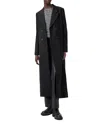 Allsaints Ellen Double Breasted Wool Blend Coat In Black