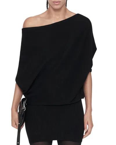 Allsaints Ellie Cotton Knit Mini Dress In Black