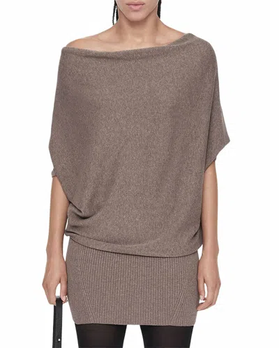 Allsaints Ellie Cotton Knit Mini Dress In Brown